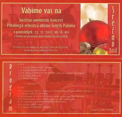 BOŽIČNO-NOVOLETNI KONCERT PIHALNEGA ORKESTRA OBČINE ŠENTILJ PALOMA